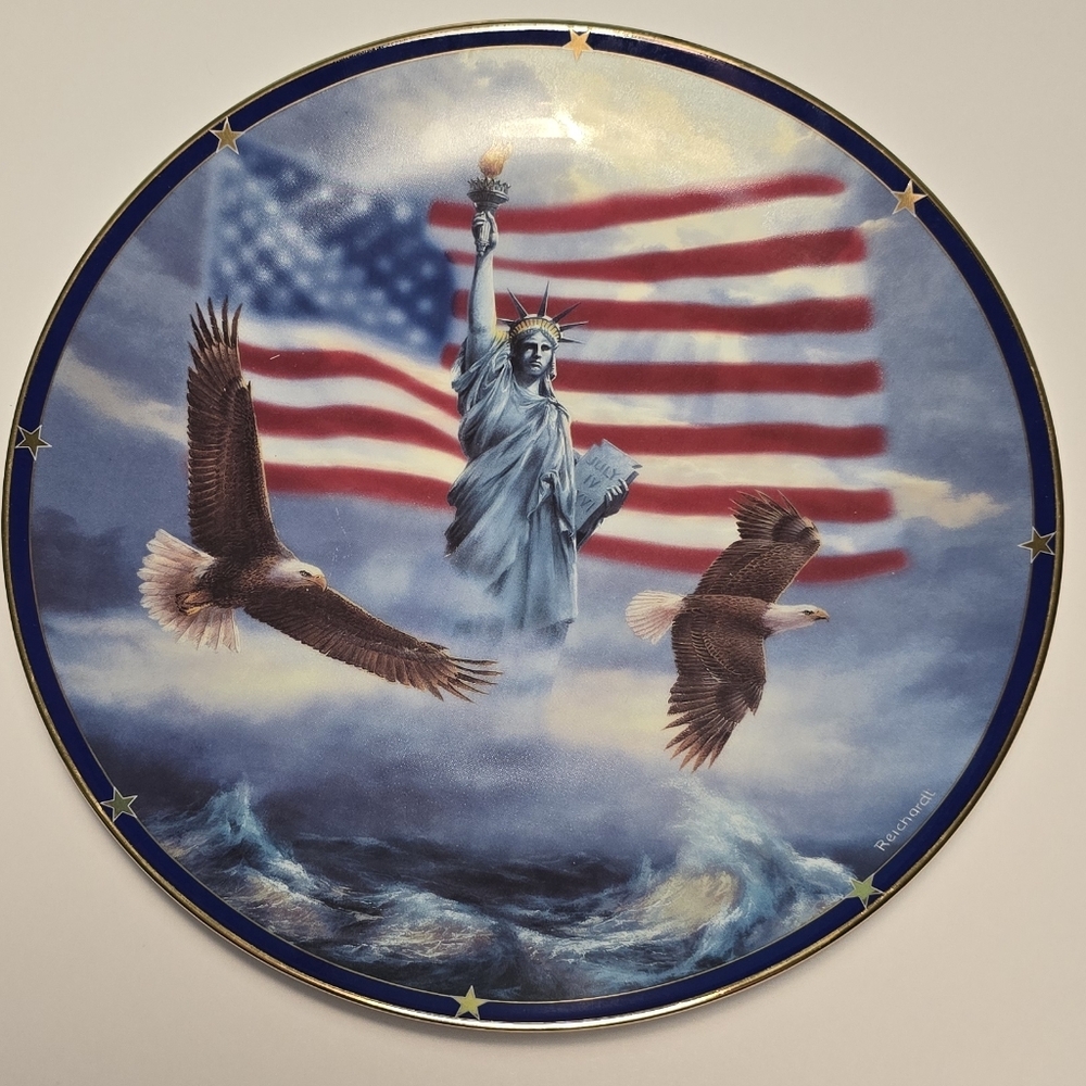 Danbury Mint Statute Of Liberty Plate By Rudi Reichardt Limited Edition Numbered